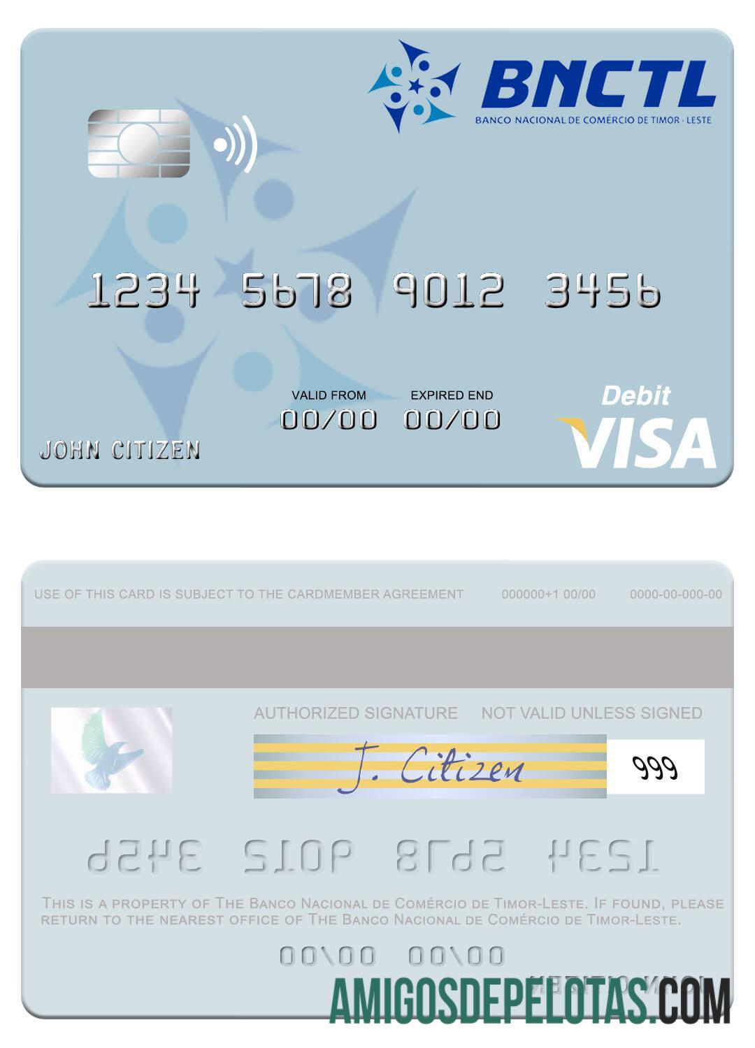 Timor Leste Banco Nacional De Comércio De Timor Leste Visa Debit Card baixar para verificação